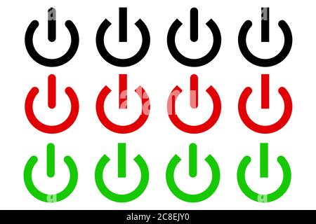 Power off on button sign icon set Stock Vector