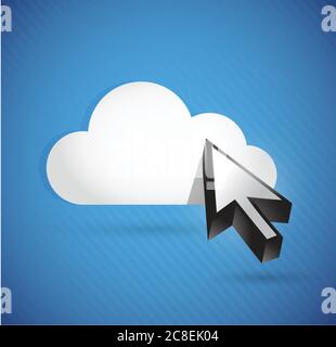 Cloud and cursor. connection concept illustration design over white Stock Vector