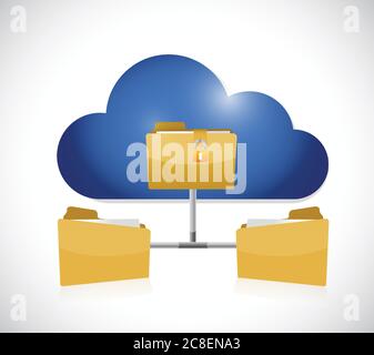 Folder diagram network illustration design over a white background Stock Vector