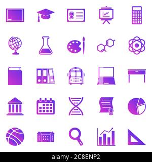 Education gradient icons on white background, stock vector Stock Vector