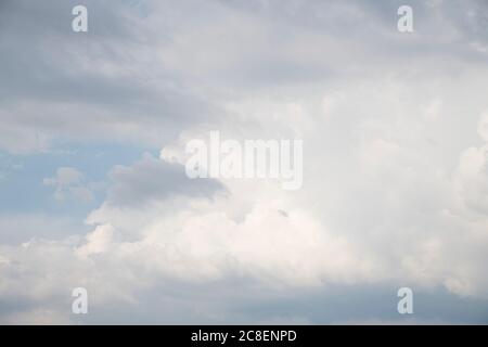 Only White Fluffy Clouds in a Summer Day Stock Photo