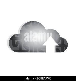 Grey cloud computing flag egg illustration design over a white background Stock Vector