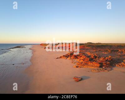 Aerial panorama view of cliffs near Salty lake and mountains in Dugi ...