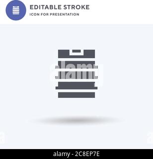 Keg icon vector, filled flat sign, solid pictogram isolated on white, logo illustration. Keg icon for presentation. Stock Vector