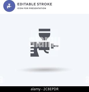 Spray Gun icon vector, filled flat sign, solid pictogram isolated on white, logo illustration. Spray Gun icon for presentation. Stock Vector