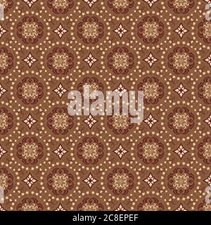 Modern motifs design for Java batik with seamless dark brown color ...