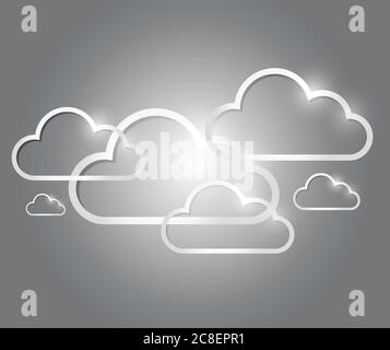 Border clouds illustration design over a grey background Stock Vector