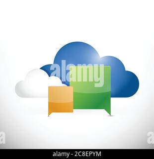 Clouds communication concept illustration design over a white background Stock Vector