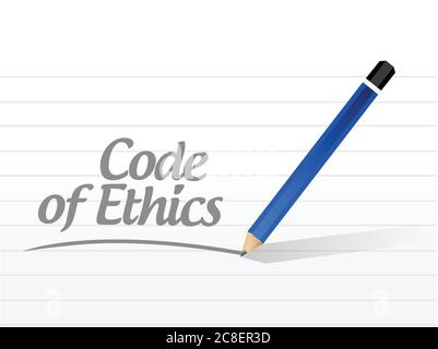 Code of ethics message illustration design over a white background Stock Vector