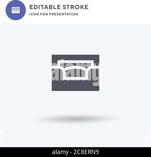 Pet Bed icon vector, filled flat sign, solid pictogram isolated on white, logo illustration. Pet Bed icon for presentation. Stock Vector