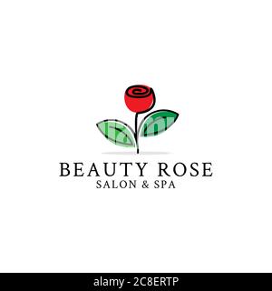 Beauty rose salon and spa logo design inspirations, Vector female beauty fashion logo design template Stock Vector