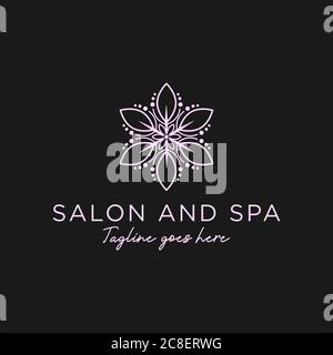 Salon and SPA Logo vector logo for Beauty woman and relaxation treatments, abstract female fashion logo design template Stock Vector