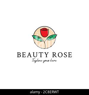 Beauty rose salon and spa logo design inspirations, Vector female beauty fashion logo design template Stock Vector