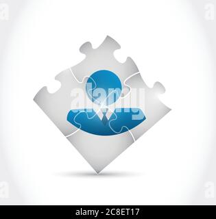 Avatar puzzle pieces illustration design over a white background Stock Vector