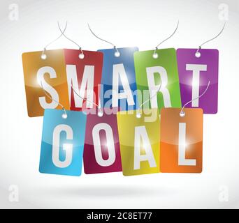Smart goal tags illustration design over a white background Stock Vector