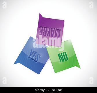Yes, no and maybe message bubbles illustration design over a white background Stock Vector
