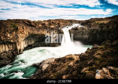 The Aldeyjarfoss Waterfall in North Iceland. Stock Photo