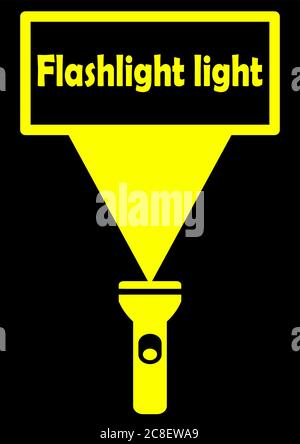 Space for text in the light of a pocket flashlight. Stock Vector