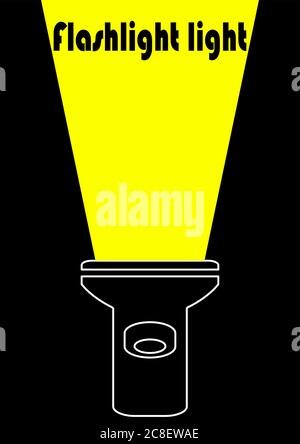 Space for text in the light of a pocket flashlight. Stock Vector