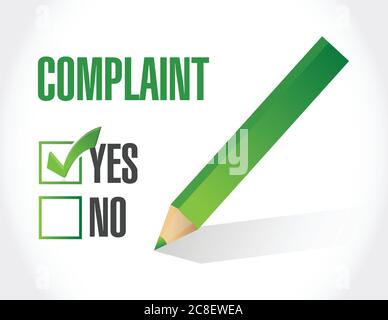 Complaint check mark illustration design over a white background Stock Vector