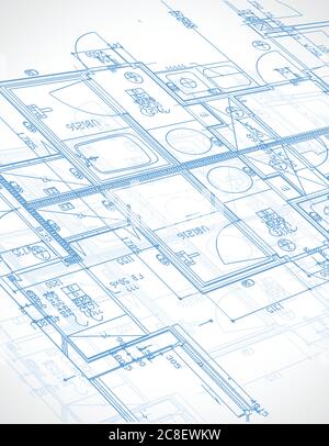 Blueprint illustration design over a white background Stock Vector