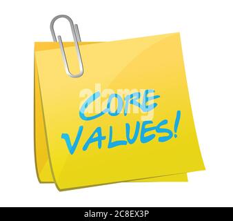 Core values post message illustration design over a white background Stock Vector