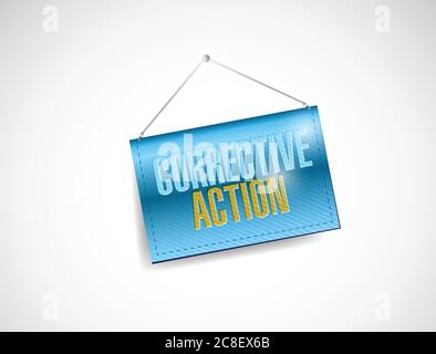 Corrective action banner sign illustration design over white background Stock Vector