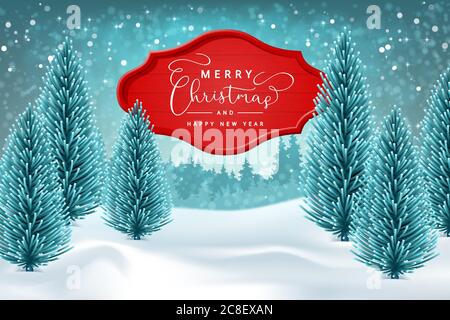 Christmas Winter Landscape Stock Vector