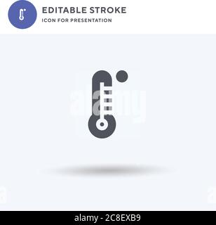 Temperature icon vector, filled flat sign, solid pictogram isolated on white, logo illustration. Temperature icon for presentation. Stock Vector