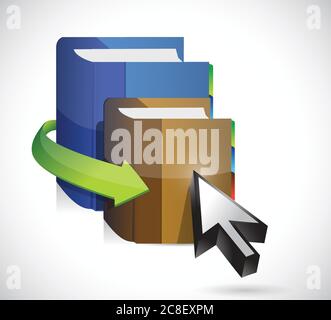 Book and cursor illustration design over a white background Stock Vector