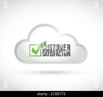 Cloud computing customer satisfaction illustration design over a white background Stock Vector