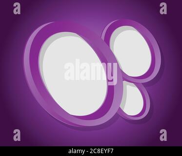 Purple circles for copy illustration design over a purple background Stock Vector