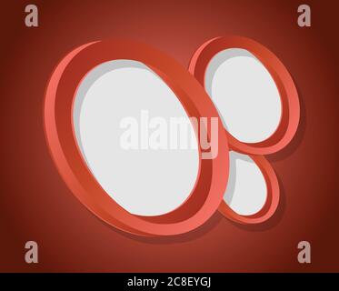Red circles graphic illustration design over a red background Stock Vector