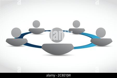 People network cycle illustration design over a white background Stock Vector