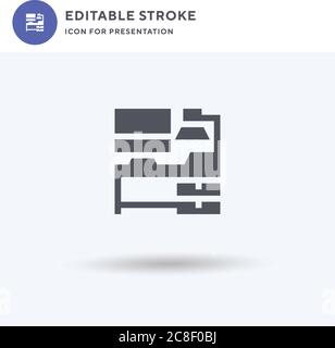 Workspace icon vector, filled flat sign, solid pictogram isolated on white, logo illustration. Workspace icon for presentation. Stock Vector