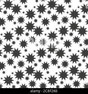 Nucleate explosion pattern repeat seamless in black color for any design. Vector geometric illustration Stock Vector