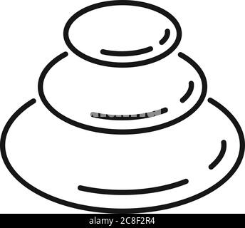 White outline of heap of stones isolated on black background. Vector ...