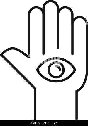 Spa eye hand icon. Outline spa eye hand vector icon for web design isolated on white background Stock Vector