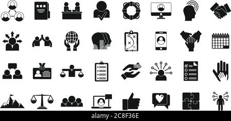 Responsibility icons set. Simple set of responsibility vector icons for web design on white background Stock Vector