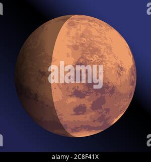 Mars planet exploration, graphic vector illustration Stock Vector