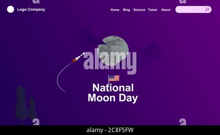 astronomy landing page vector design with purple theme Stock Vector