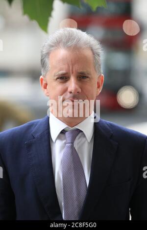 Christopher Steele, a former British spy who wrote a 2016 dossier about alleged links between Donald Trump and Vladimir Putin, arrives at the High Court in London for a hearing in the libel case brought against him by Russian businessman Aleksej Gubarev. Picture date: Friday July 24, 2020. Gubarev took legal action against Steele after Buzzfeed published the 'Steele Dossier' in January 2017, the month Mr Trump was inaugurated as US president. See PA story COURTS Dossier. Photo credit should read: Aaron Chown/PA Wire Stock Photo