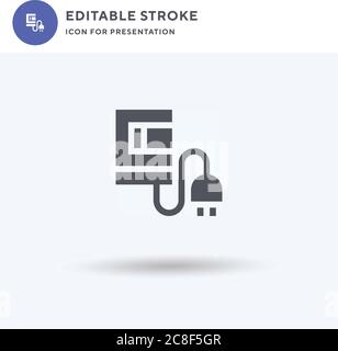 Charger icon vector, filled flat sign, solid pictogram isolated on white, logo illustration. Charger icon for presentation. Stock Vector
