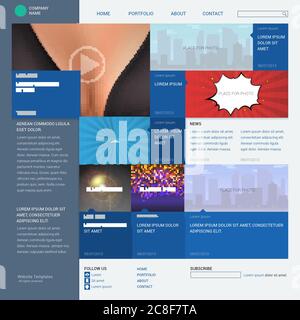 Vector template modern news web page.  Stock Vector