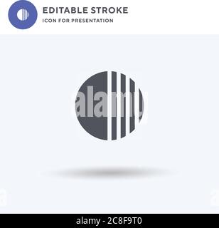 Contrast icon vector, filled flat sign, solid pictogram isolated on white, logo illustration. Contrast icon for presentation. Stock Vector