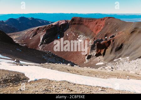 The Red Crater in Tongariro National Park, New Zealand Stock Photo