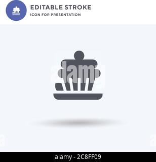 Baked icon vector, filled flat sign, solid pictogram isolated on white, logo illustration. Baked icon for presentation. Stock Vector