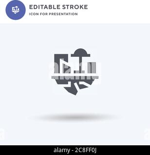 Space Colony icon vector, filled flat sign, solid pictogram isolated on white, logo illustration. Space Colony icon for presentation. Stock Vector