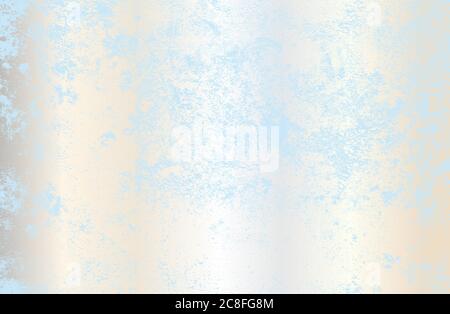 Luxury pearl metallic gradient background with distressed cracked concrete texture. Stock Vector