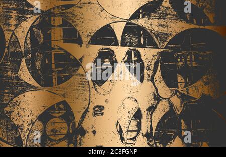 Luxury black metal gradient background with distressed metal plate texture. Stock Vector